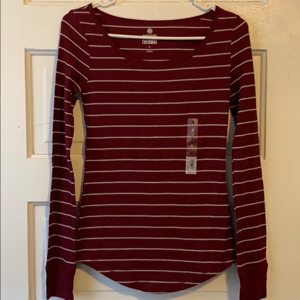 long sleeve striped thermal